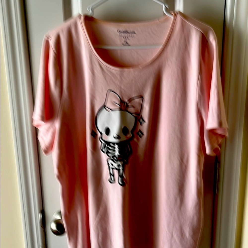 Pink Skeleton Graphic ladies shirt